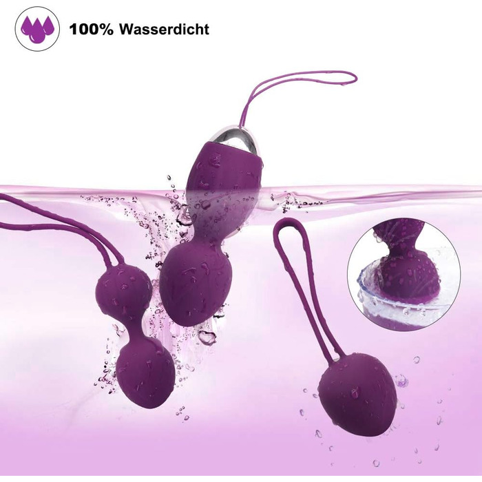 YEVIOR Набір 3 інтимні м'ячики для тренування таза, вібратор-кулька з пультом керування для стимуляції G-точки та клітора, 10 програм вібрації, водонепроникний та перезаряджуваний, фіолетовий