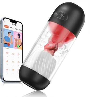 Вібратор для чоловіків Jpscor - стимулятор головки з 9 вібраціями та 360° функцією лизання, пеніс-насос, тренажер для чоловіків