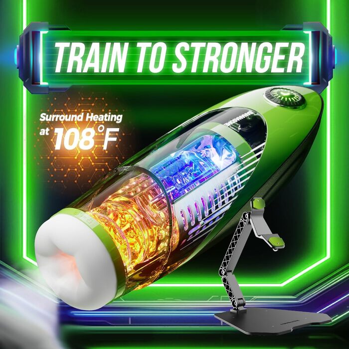 Електричний мастурбатор для чоловіків - бездротовий стакан з 10 режимами, телескопічною функцією та нагрівом 42°C