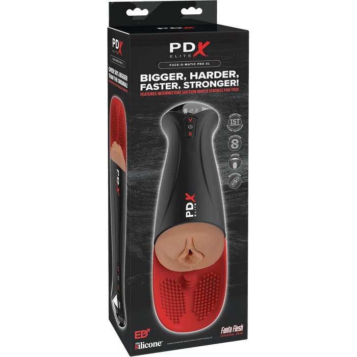 Мастурбатор PDX Elite Fuck-O-Matic Pro XL, коричневий, 34.9 см