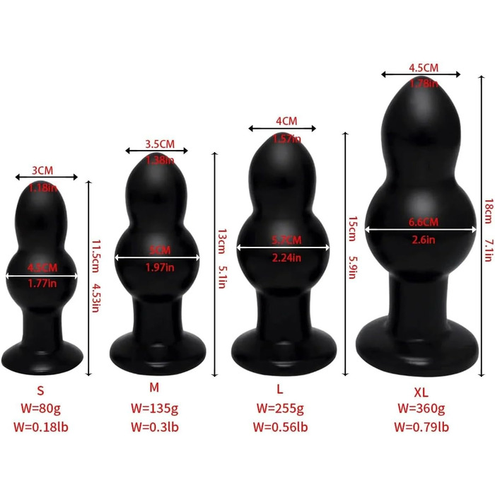 Анальний плаг для лесбійок/гейів, секс-іграшка, вагінальний/анальний розширювач, 4 розміри, великий плаг для аналу, іграшка для дорослих