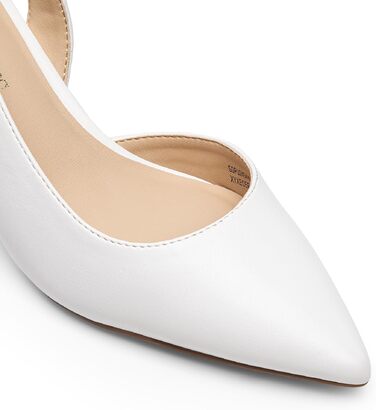 Жіночі туфлі-слінгбеки Dream Pairs на низьких підборах (kitten heels), білі, екошкіра, розмір 40 EU
