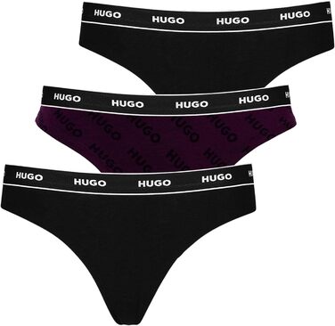 HUGO жіночі труси-танга, комплект з 3 шт., яскраво-фіолетовий