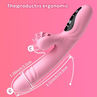 Вібратор для жінок з 9 функціями, нагріванням та G-точкою. Кролик. Рожевий колір