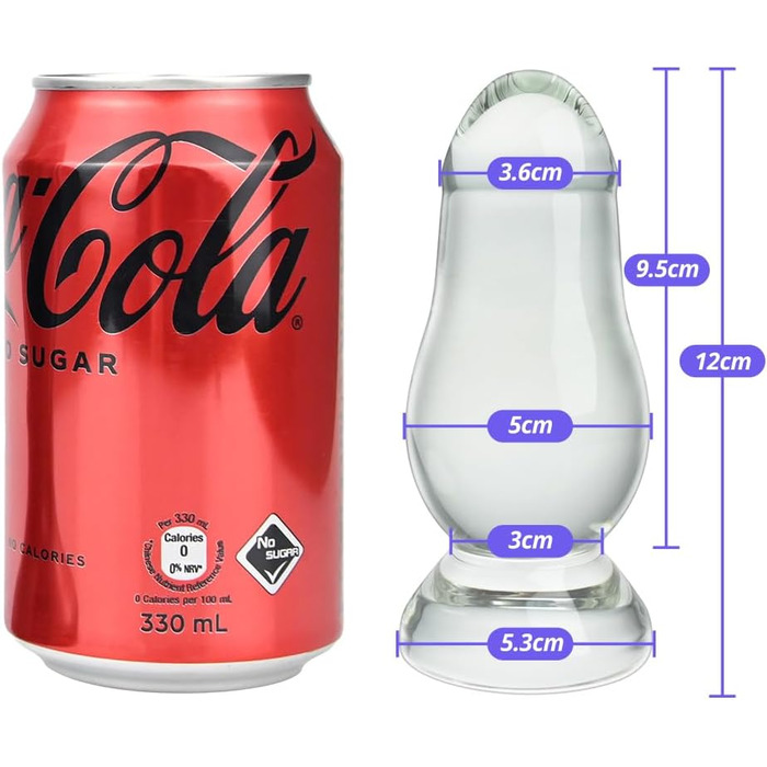 Анальний плагін з кришталю SOVO - масажер простати та G-точки, 14 см, 5.7 см (M)