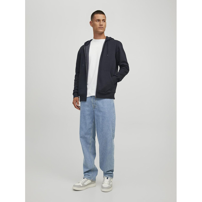 Чоловіча однотонна куртка-худі з капюшоном JACK & JONES, чорна, розмір M
