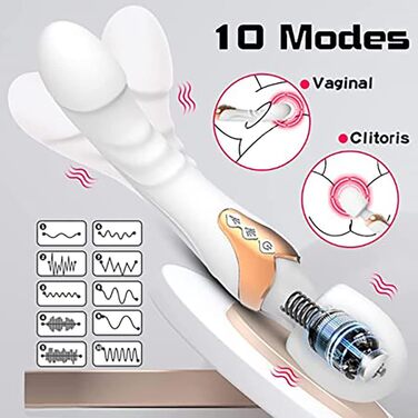Вібратор Doppelkopf для жінок з функцією імпульсу, 10 режимів вібрації, силікон, G-точка, тихий та потужний масажер, секс-іграшка для жінок та пар, чорний