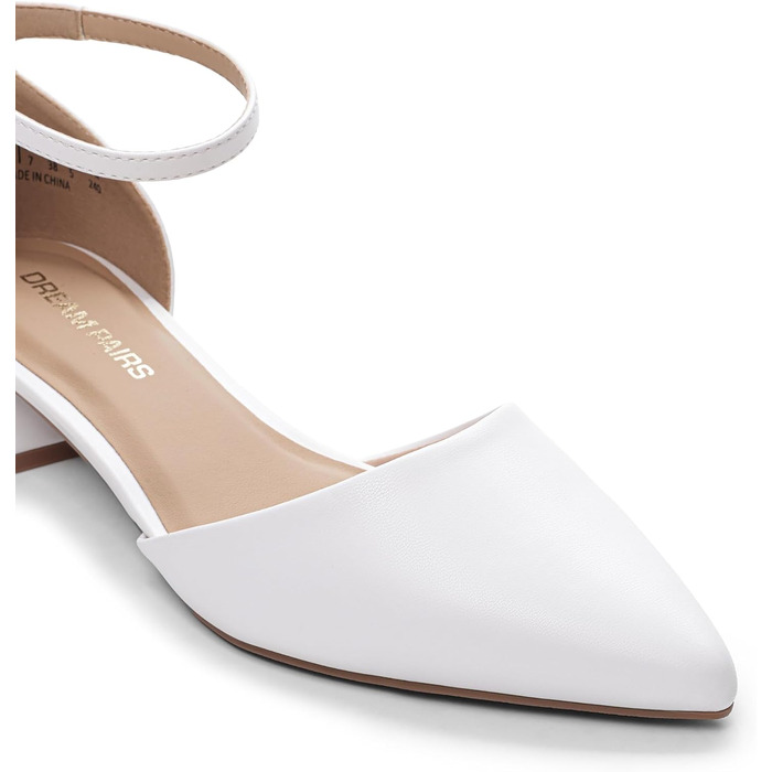 Жіночі туфлі-човники Dream Pairs на низьких підборах, білі, розмір 40.5 EU