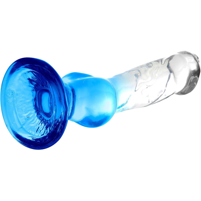 Анальний дildo Difemstoy з сильним присоском, стимулятор G-точки, іграшки для дорослих для жінок, чоловіків, пар (S, блакитно-прозорий)