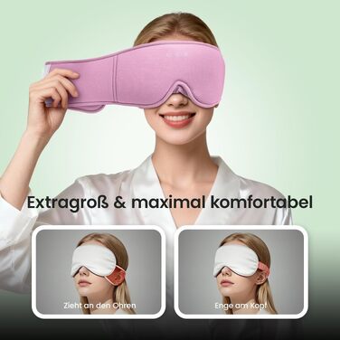 Bluetooth-маска для сну LOVE EYE для тих, хто спить на боці, з ультратонкими навушниками, дихаюча бавовняна тканина, червона