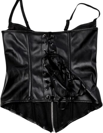 Корсет Daen Korsett Große Größen: Сатиновий корсет з квітковим принтом, великі розміри, топ-корсет, вінтажний стиль (чорний, L)