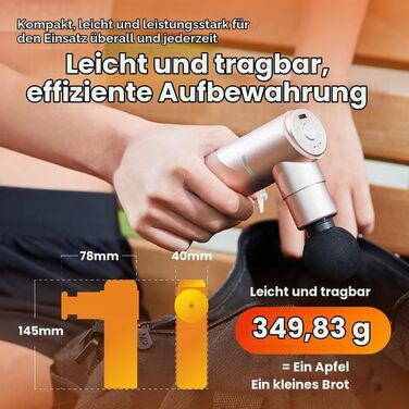 Міні-перкусійний масажер PISOOKA X Mini Massage Gun (66W) — компактний та легкий (350г) масажний пістолет для глибокого масажу м'язів, шиї та спини, 4 насадки, USB-C, сріблястий