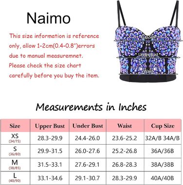 Жіночий бюстгальтер-корсет Naimo з блискітками та стразами, push-up, топ, камі, для вечірок та клубів, блакитний
