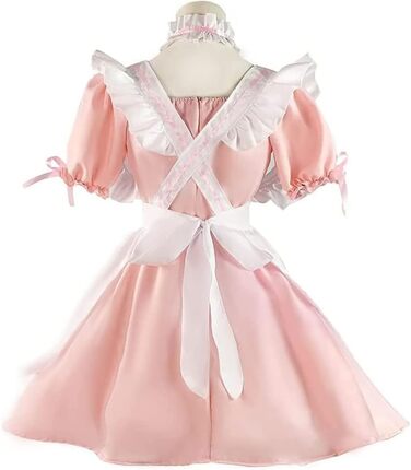Костюм французької служниці Аніме: комплект для косплею, рожевий, розмір M