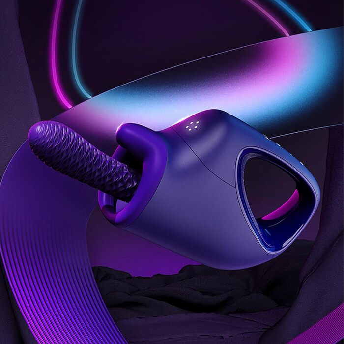 AMAZBEE Sexmaschine: автоматичний вібратор з 2 дільдами для жінок. Інтимні іграшки для вагінального та анального використання (фіолетовий)