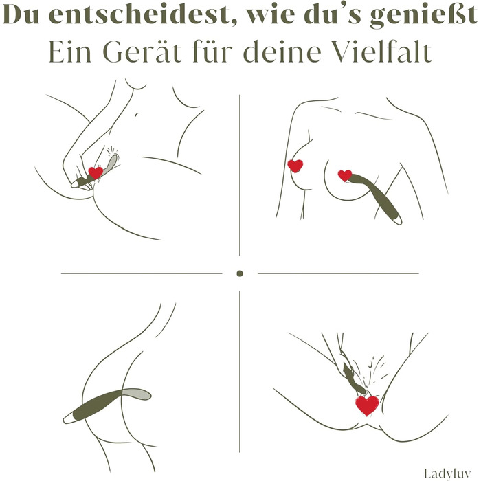 Вібратор жіночий Ladyluv для стимуляції G-точки та клітора – 10 режимів, водонепроникний, преміум силікон – для пар, з підзарядкою