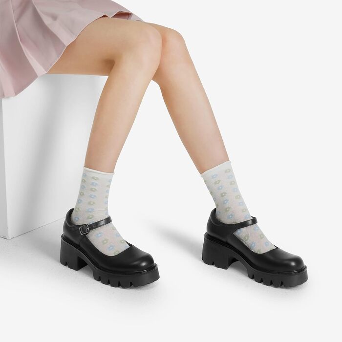 Жіночі туфлі Mary Janes DREAM PAIRS на масивній платформі, чорні, екошкіра (PU), розмір 39
