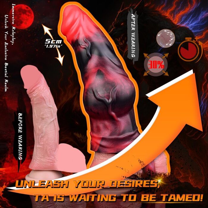 Вібратор-аналіз для пар: реалістичний вібратор у вигляді собачого пениса з 10 режимами