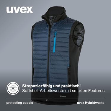 Чоловіча гібридна робоча жилетка Uvex tune-up стібана, темно-синя, розмір L