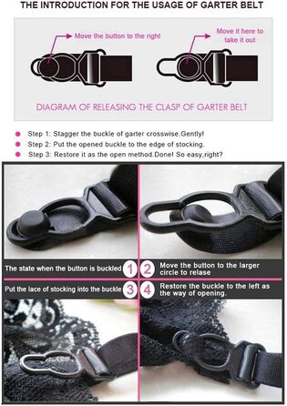 Гірчиця для панчіх Ohyeah Übergröße, мереживна, великий розмір з 6 ремінцями, кліпса для фіксації на стегнах, чорний, Medium-Large