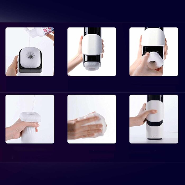 Електричний мастурбатор-чаша QgLust з 8 обертовими, телескопічними головками, 7 вібраціями, 5 частотами, керуванням через додаток, автоматичним режимом, реалістичним дизайном, водонепроникністю. Іграшка для чоловіків