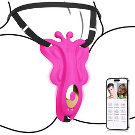 Вібратор-кліторальний стимулятор Neu Butterfly для пар з Bluetooth, 9 режимів, G-spot, портативний