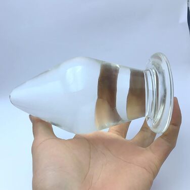 Анальний плаг з скла ScreaAss Big Glas, 4.5/7.5/8 см, прозорий кристалічний дилда для анального сексу, мастурбації, SM bondage (набір)