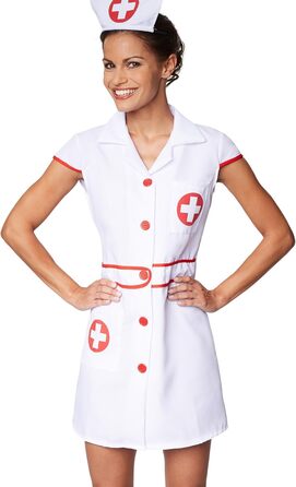 Костюм медсестри Dressforfun Tectake: сексуальний набір з червоним хрестом, з кнопками, з резинкою для волосся (S)