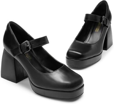Жіночі туфлі Mary Jane Dream Pairs, чорні, екошкіра (PU), розмір 38 EU