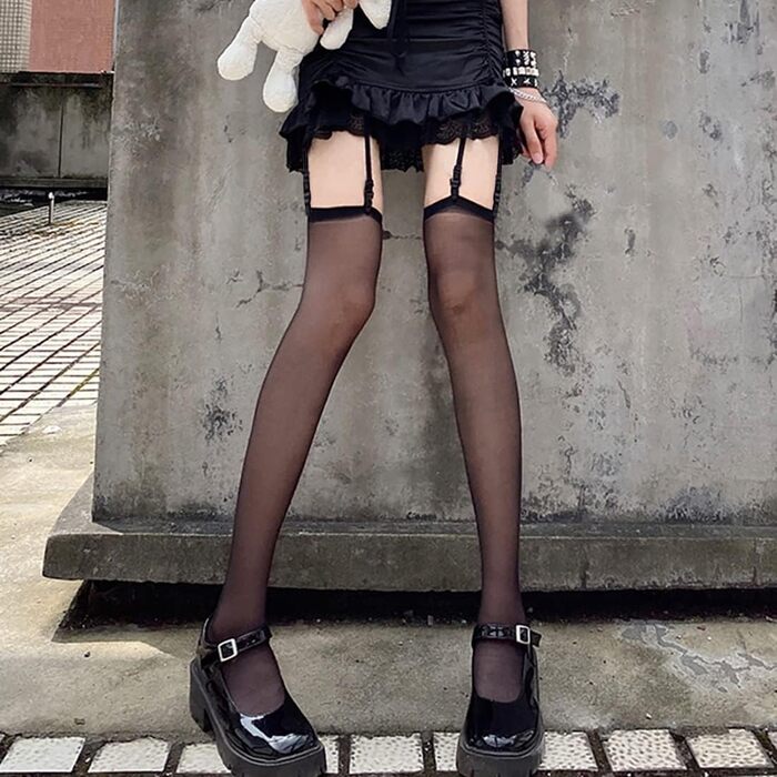 Чорний корсетний ремінь Aneliya Simplicity з металевими кліпсами для панчіх (6 ремінців)