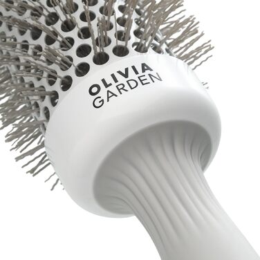 Професійна кругла щітка для укладки волосся Olivia Garden Expert Blowout Speed, 45 мм, біло-сіра