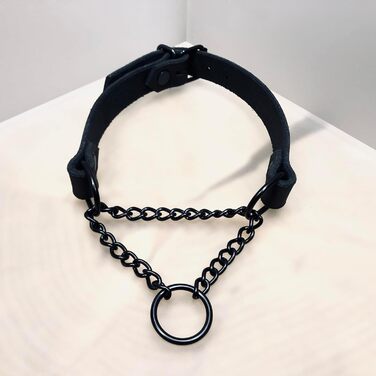 Шкіряне намисто з ланцюгом, готичне намисто з ланцюгом, намисто BDSM (довжина 42-48 см)