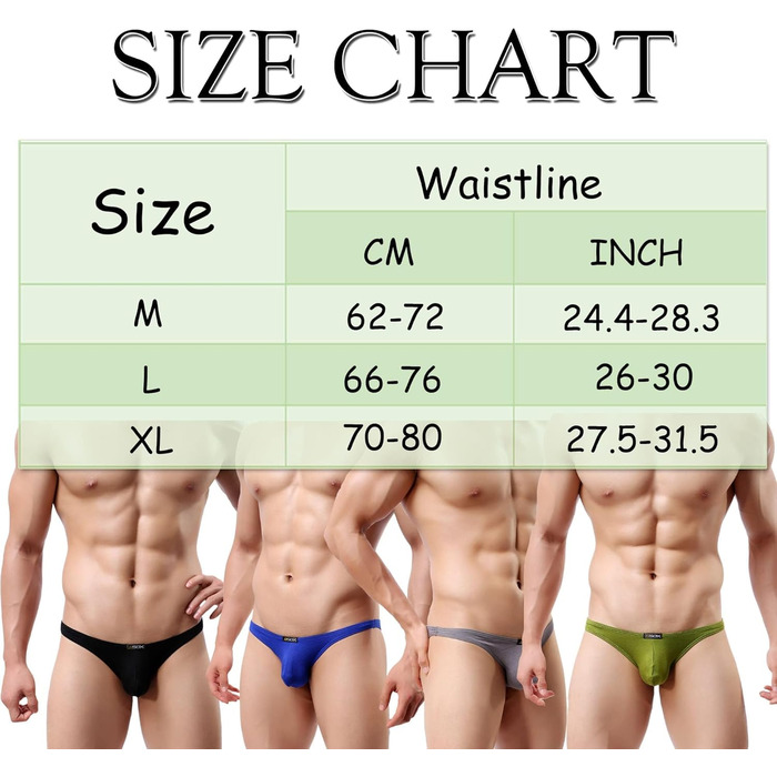 Чоловіча труси QiaTi: танга, сліпи, боксери (8 шт. в упаковці) - M