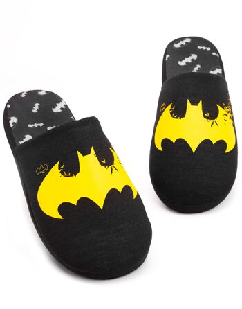 Чоловічі домашні капці DC Comics Batman Dark Knight з жовтим логотипом, чорні, розмір 45/46 EU