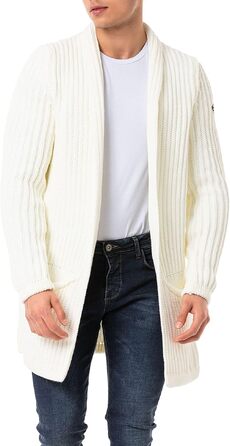 Чоловічий подовжений кардиган Redbridge з в'язки, колір Ecru (екру), розмір M