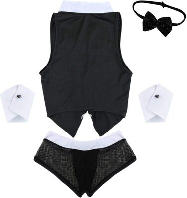 Боксерки чоловічі KHDFYER з принтом служанки, 5 шт. Комплект нижньої білизни з наручниками, чорний, M