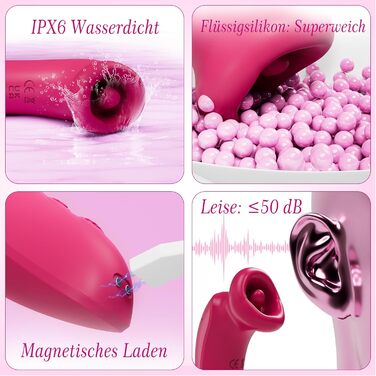 Вібратор для жінок: стимулятор клітора з 3 режимами соски, 10 режимами язика та вібрацією. Інтимні іграшки преміум-якості