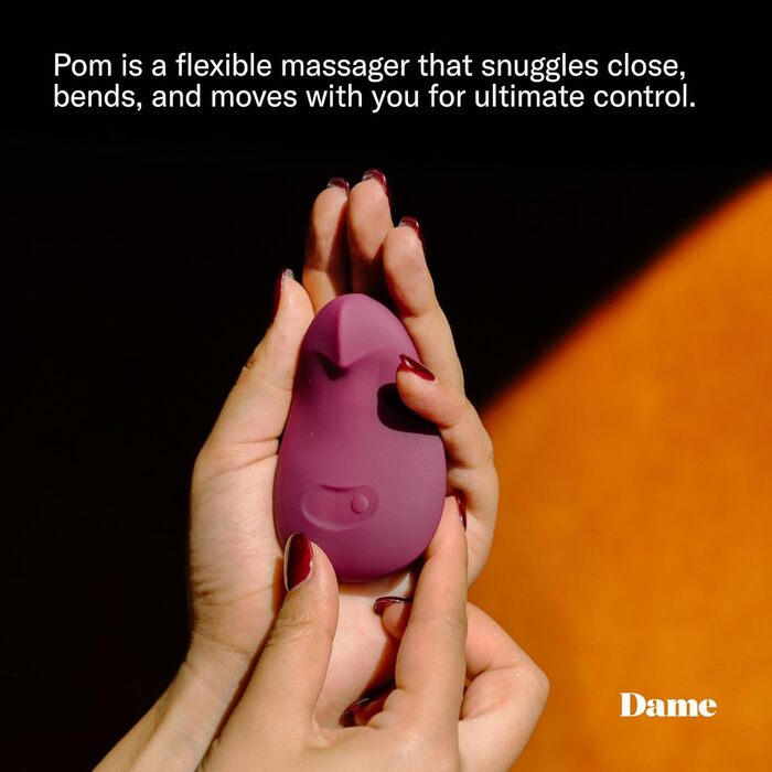 Вібратор Dame | Міні вібратор для жінок з гнучкою формою | Водонепроникний, USB-зарядний, з медичного силікону | Компактний, дискретний, кольори сливи