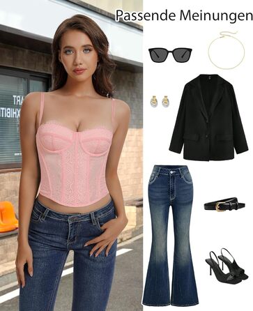 Корсетний топ для жінок з повним бюстом, корсаж з бретелями, сексуальний топ-кроп (Рожевий, XL)