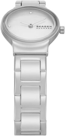 Жіночий кварцовий годинник Skagen Freja Lille (26 мм) зі сталевим або шкіряним ремінцем, колір блідо-сріблястий
