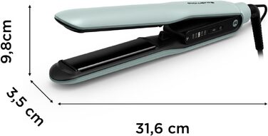 Випрямляч для волосся Rowenta Thermoglide SF5120 з керамічними пластинами, регулюванням температури та поворотним кабелем, синій