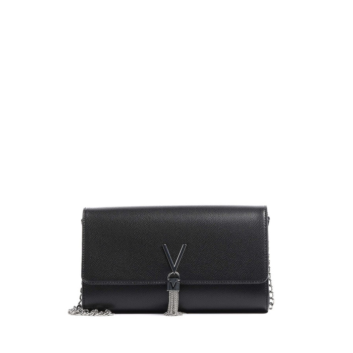 Жіноча сумка Valentino Divina 1R4 чорного кольору, шкіряна брендова сумка
