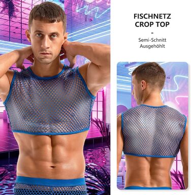 Футболка сітка Amy Couee чоловіча, сітка, майка (M, блакитна)