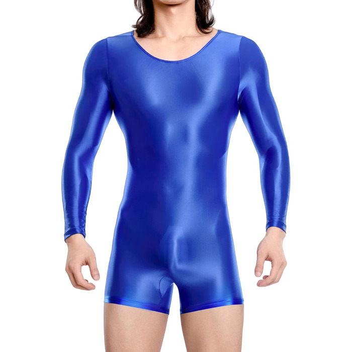 Чоловічий боді з довгими рукавами AIEOE, блискучий, з довгими рукавами, для плавання, XL