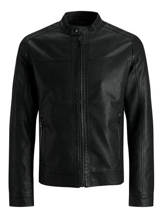 Чоловіча куртка Jack & Jones зі штучної шкіри, чорна, розмір S