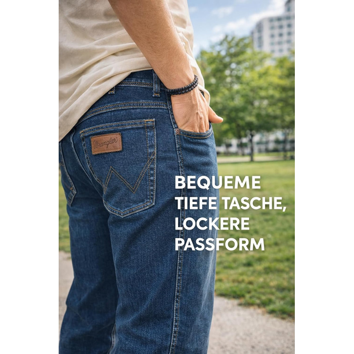 Чоловічі джинси Wrangler Texas Regular Fit Stretch, прямі денімові штани з бавовни, колір Darkstone (Темно-сірий), 34W / 32L