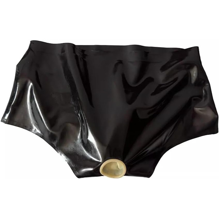 Штани латексні ALMYMM для жінок, сексуальна білизна з анатомічною вставкою, чорний колір, універсальний розмір