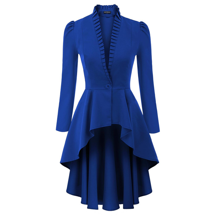Жіночий костюм на Хелловін: корсет-жакет у стилі Ренесанс/Вікторіан/Стімпанк (Сапфіровий, XL)