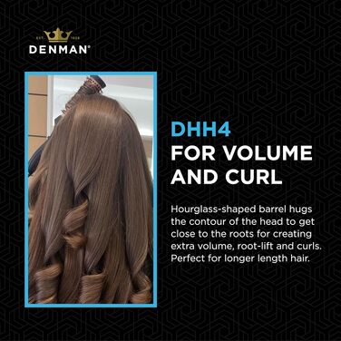 Кругла щітка для волосся Denman Medium Head Huggers DHH4 для об'єму та вирівнювання, рожеве золото та чорний, Large