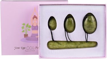 Набір каменів для вагінального тренування Кегель Rosenquarz Jade Yoni Ei - тренування м'язів та гігієна